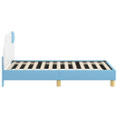 vidaXL Gyerekágy kerettel Kék 80 x 160 cm PU