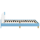 vidaXL Gyerekágy kerettel Kék 90 x 190 cm PU