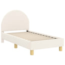 vidaXL Gyerekágy keret fejtámlával Krémszínű 70 x 140 cm Bouclé