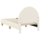 vidaXL Gyerekágy keret fejtámlával Krémszínű 70 x 140 cm Bouclé