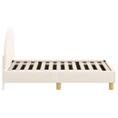 vidaXL Gyerekágy keret fejtámlával Krémszínű 70 x 140 cm Bouclé