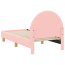 vidaXL Gyerekágy keret fejtámlával Rózsaszín 70 x 140 cm Bouclé