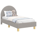 vidaXL Gyerekágy keret fejtámlával Világosszürke 70 x 140 cm Bouclé