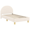 vidaXL Gyerekágy kerettel fejtámlával Krémszínű 80 x 160 cm Bouclé