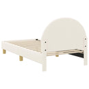 vidaXL Gyerekágy kerettel fejtámlával Krémszínű 80 x 160 cm Bouclé