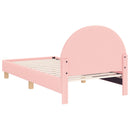 vidaXL Gyerekágy kerettel fejtámlával Rózsaszín 80 x 160 cm Bouclé