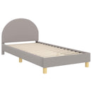 vidaXL Gyerekágy kerettel fejtámlával Világosszürke 90x190 cm Bouclé
