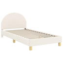 vidaXL Gyerekágy kerettel fejtámlával Krémszínű 90 x 200 cm Bouclé