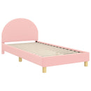 vidaXL Gyerekágy kerettel fejtámlával Rózsaszín 90 x 200 cm Bouclé