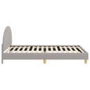 vidaXL Gyerekágy kerettel fejtámlával Világosszürke 90x200 cm Bouclé