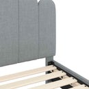 vidaXL Gyerekágy keret fejtámlával Világosszürke 70 x 140 cm szövet