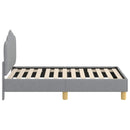 vidaXL Gyerekágy keret fejtámlával Világosszürke 70 x 140 cm szövet