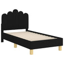 vidaXL Gyerekágy keret fejtámlával Fekete 70 x 140 cm Szövet