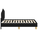 vidaXL Gyerekágy keret fejtámlával Fekete 70 x 140 cm Szövet