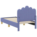 vidaXL Gyerekágy keret fejtámlával Farmerkék 70 x 140 cm szövet