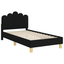 vidaXL Gyerekágy kerettel fejtámlával Fekete 80 x 160 cm Szövet
