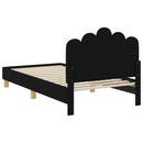 vidaXL Gyerekágy kerettel fejtámlával Fekete 80 x 160 cm Szövet