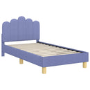vidaXL Gyerekágy kerettel fejtámlával Farmerkék 80 x 160 cm szövet