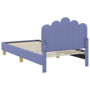 vidaXL Gyerekágy kerettel fejtámlával Farmerkék 80 x 160 cm szövet