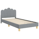 vidaXL Gyerekágy kerettel fejtámlával Világosszürke 90 x 190 cm Szövet