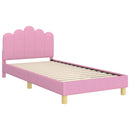 vidaXL Gyerekágy kerettel fejtámlával Rózsaszín 90 x 190 cm szövet
