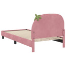 vidaXL Gyerekágy kerettel fejtámlával Rózsaszín 90 x 190 cm Bársony