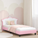 vidaXL Gyerekágy kerettel Rózsaszín 90 x 200 cm PU