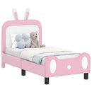 vidaXL Gyerekágy keret fejtámlával Rózsaszín 70 x 140 cm PU