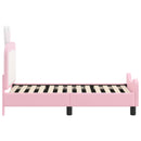 vidaXL Gyerekágy keret fejtámlával Rózsaszín 70 x 140 cm PU