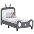 vidaXL Gyerekágy keret fejtámlával Világosszürke 70 x 140 cm PU