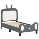 vidaXL Gyerekágy keret fejtámlával Világosszürke 70 x 140 cm PU