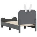 vidaXL Gyerekágy keret fejtámlával Világosszürke 70 x 140 cm PU