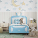 vidaXL Gyerekágy kerettel Kék 80 x 160 cm PU