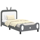 vidaXL Gyerekágy kerettel Világosszürke 90 x 190 cm PU