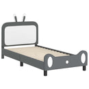 vidaXL Gyerekágy kerettel Világosszürke 90 x 190 cm PU