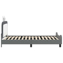 vidaXL Gyerekágy kerettel Világosszürke 90 x 190 cm PU