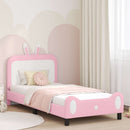 vidaXL Gyerekágy kerettel fejtámlával Rózsaszín 90 x 200 cm PU