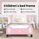 vidaXL Gyerekágy kerettel Rózsaszín 90 x 200 cm PU