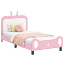 vidaXL Gyerekágy kerettel fejtámlával Rózsaszín 90 x 200 cm PU