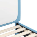 vidaXL Gyerekágy kerettel fejtámlával Kék 90 x 200 cm PU