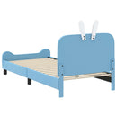 vidaXL Gyerekágy kerettel fejtámlával Kék 90 x 200 cm PU