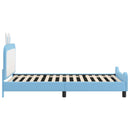vidaXL Gyerekágy kerettel fejtámlával Kék 90 x 200 cm PU