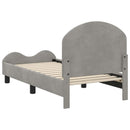 vidaXL Gyerekágy keret fejtámlával Világosszürke 70 x 140 cm Bársony