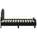 vidaXL Gyerekágy keret fejtámlával Fekete 70 x 140 cm Bársony