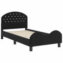 vidaXL Gyerekágy kerettel fejtámlával Fekete 80 x 160 cm Bársony