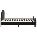vidaXL Gyerekágy kerettel fejtámlával Fekete 80 x 160 cm Bársony