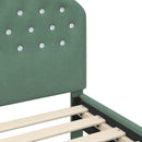 vidaXL Gyerekágy kerettel fejtámlával Tengeri Zöld 80 x 160 cm Bársony