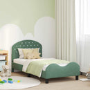 vidaXL Gyerekágy kerettel fejtámlával Tengeri Zöld 80 x 160 cm Bársony