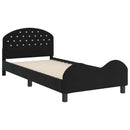 vidaXL Gyerekágy kerettel fejtámlával Fekete 90 x 190 cm Bársony