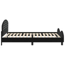 vidaXL Gyerekágy kerettel fejtámlával Fekete 90 x 190 cm Bársony